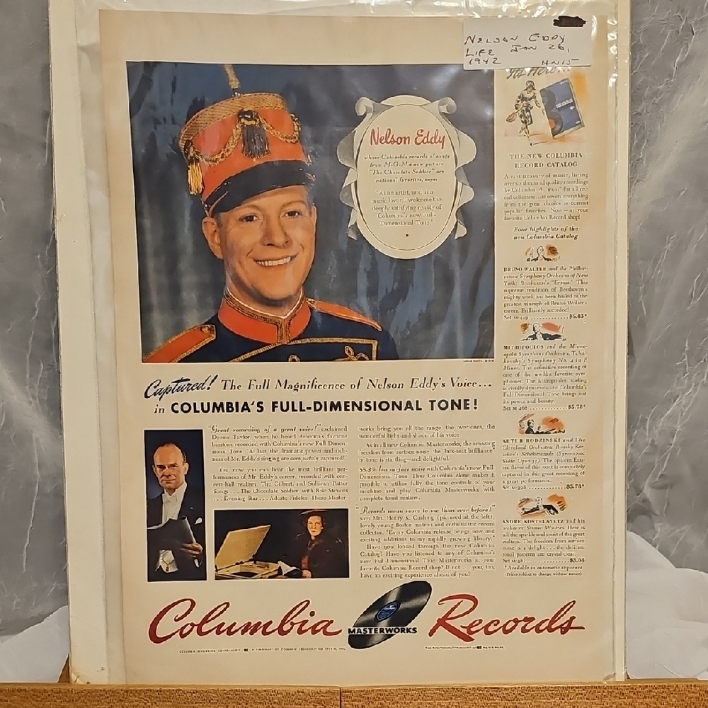 Columbia Records Vintage Advertisement 1942